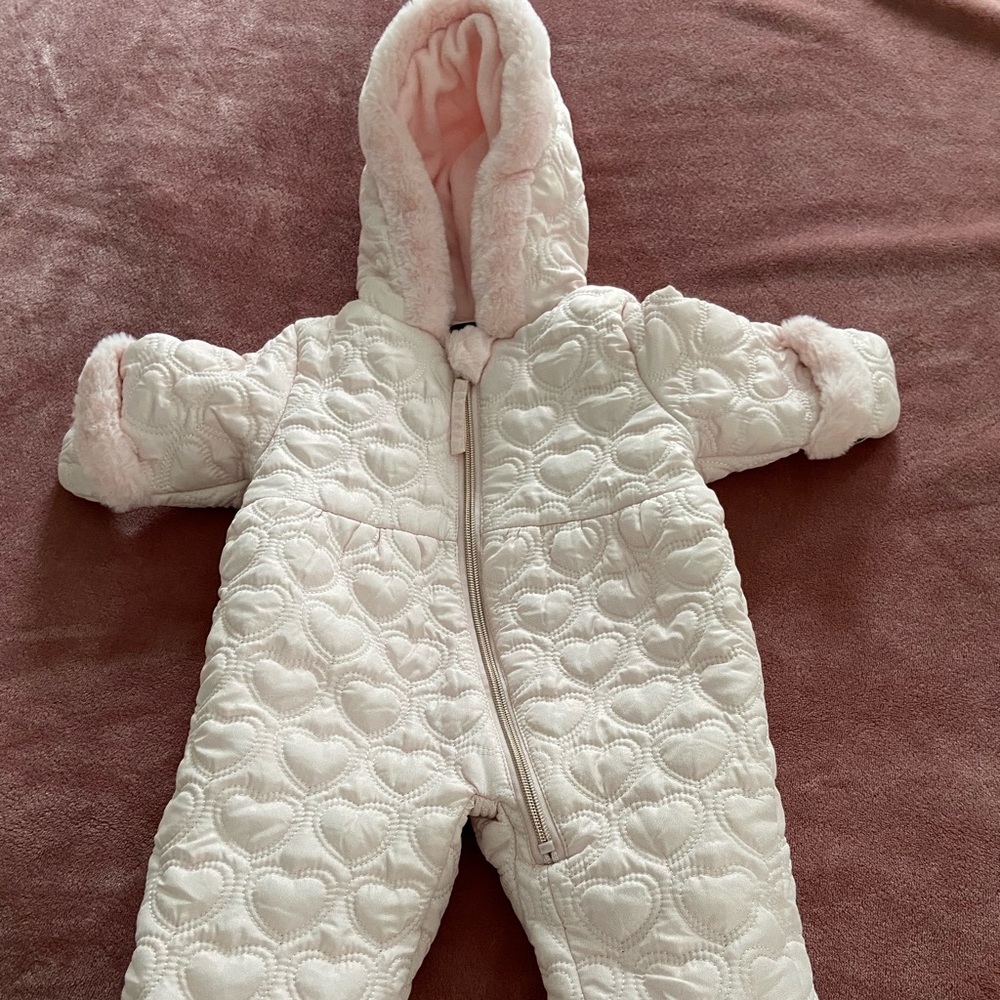 Baby pink bunting suit